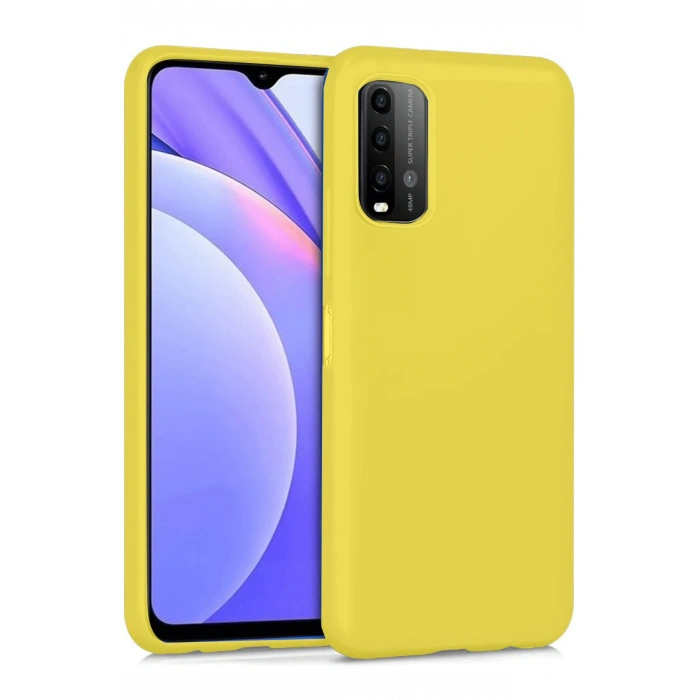 Xiaomi Redmi 9T Kılıf Nano içi Kadife Silikon - Sarı