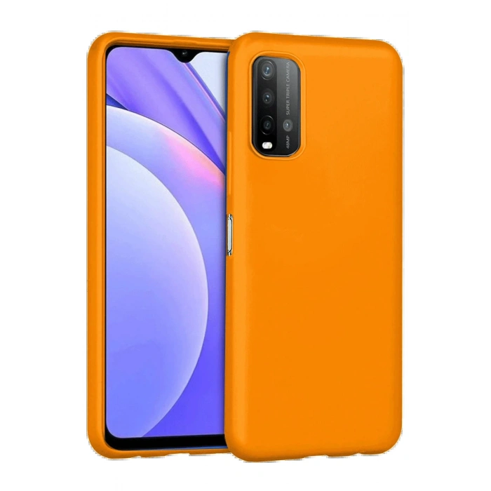 Xiaomi Redmi 9T Kılıf Nano içi Kadife Silikon - Turuncu