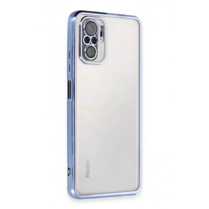 Xiaomi Redmi Note 10 Kılıf Lensli Silikon - Açık Mavi