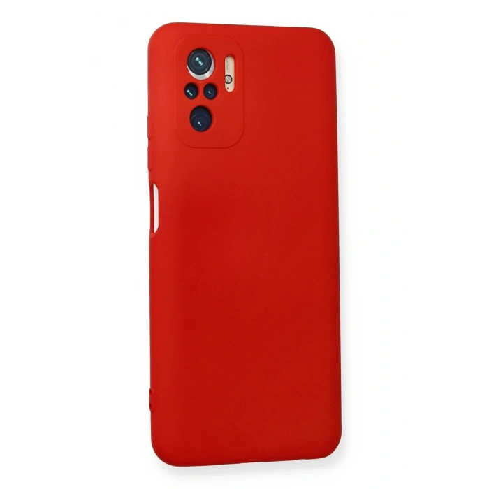 Xiaomi Redmi Note 10 Kılıf Nano içi Kadife Silikon - Kırmızı