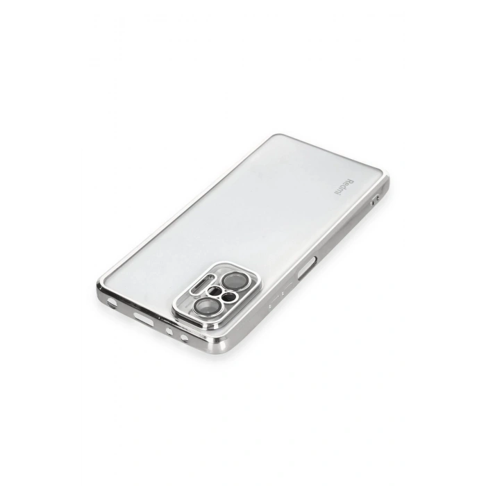 Xiaomi Redmi Note 10 Pro Kılıf Lensli Silikon - Gümüş