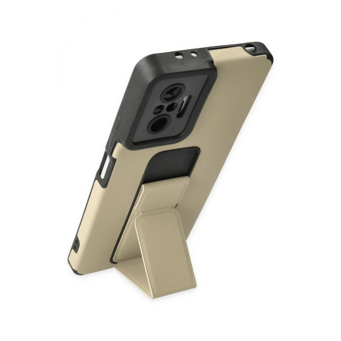 Xiaomi Redmi Note 10 Pro Kılıf Mega Standlı Silikon - Gold