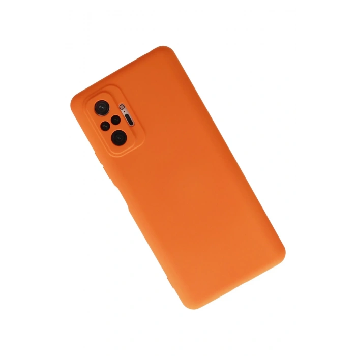 Xiaomi Redmi Note 10 Pro Kılıf Nano içi Kadife Silikon - Turuncu