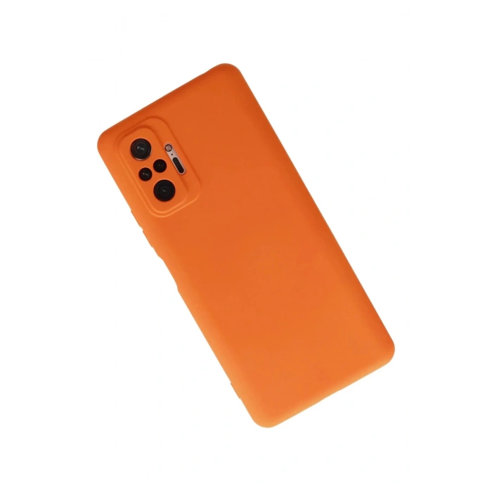 Xiaomi Redmi Note 10 Pro Kılıf Nano içi Kadife Silikon - Turuncu
