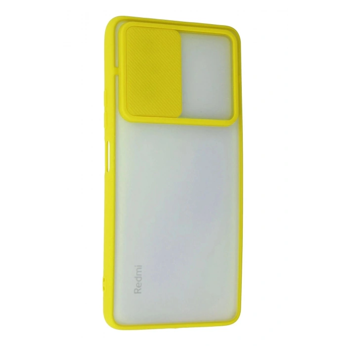 Xiaomi Redmi Note 10 Pro Kılıf Palm Buzlu Kamera Sürgülü Silikon - Sarı