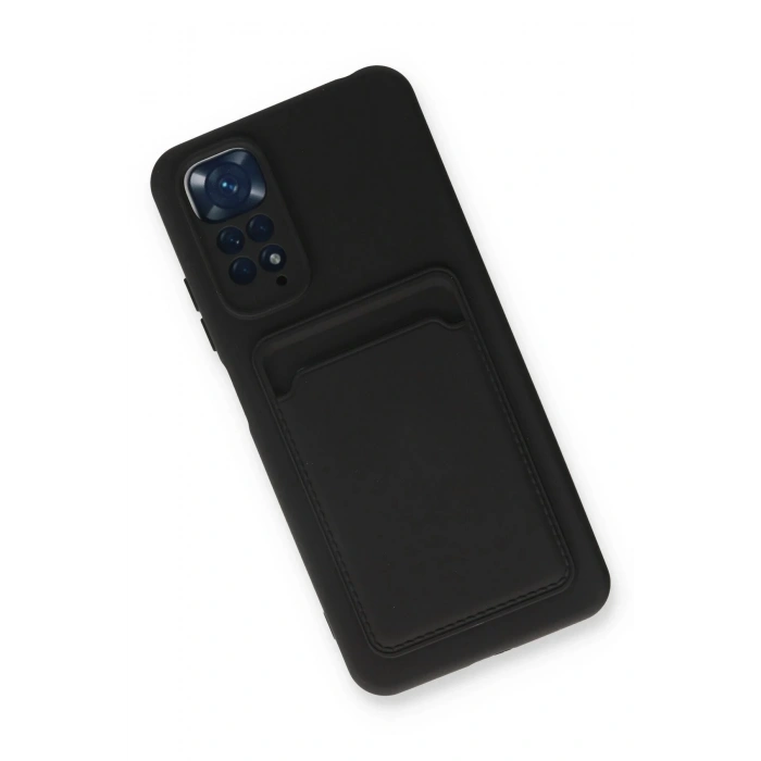 Xiaomi Redmi Note 11 Kılıf Kelvin Kartvizitli Silikon - Siyah