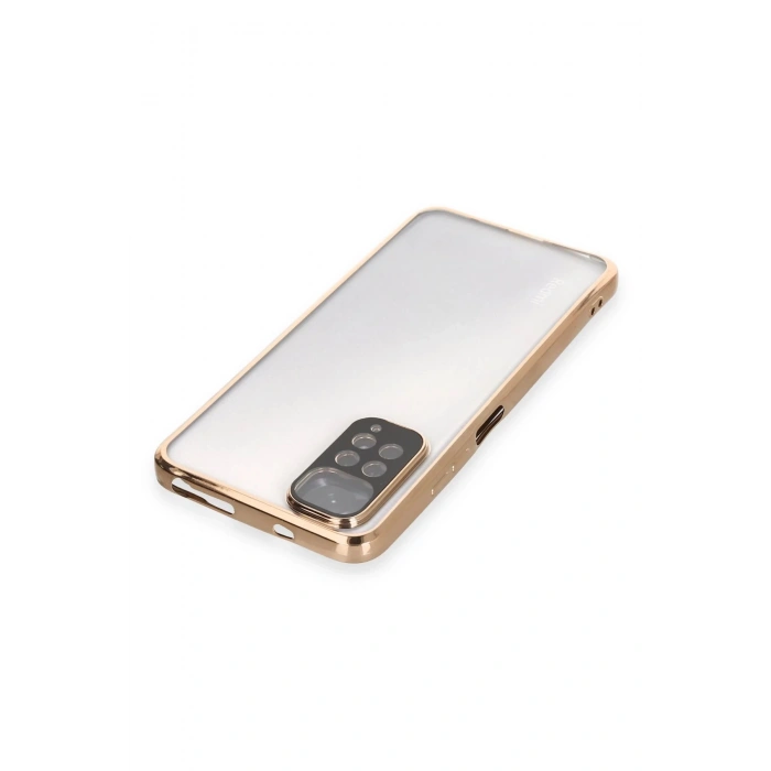 Xiaomi Redmi Note 11 Kılıf Lensli Silikon - Gold