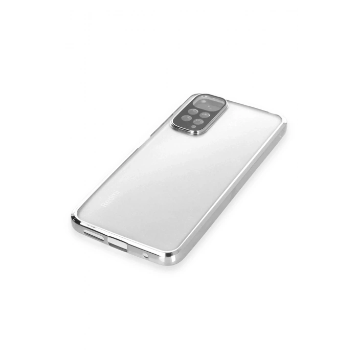 Xiaomi Redmi Note 11 Kılıf Lensli Silikon - Gümüş