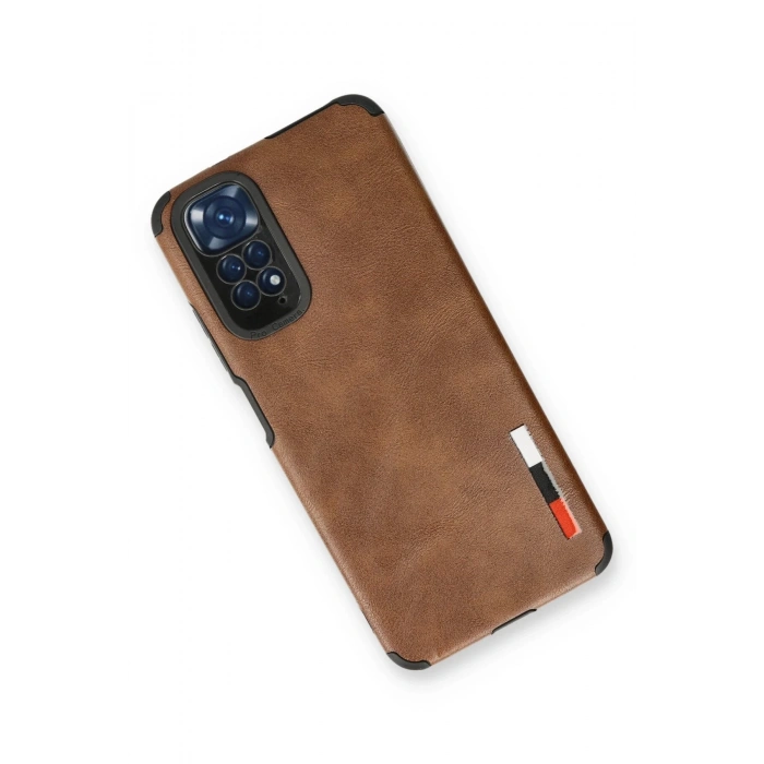 Xiaomi Redmi Note 11 Kılıf Loop Deri Silikon - Kahverengi
