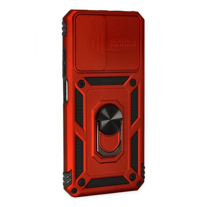 Xiaomi Redmi Note 11 Kılıf Pars Lens Yüzüklü Silikon - Kırmızı