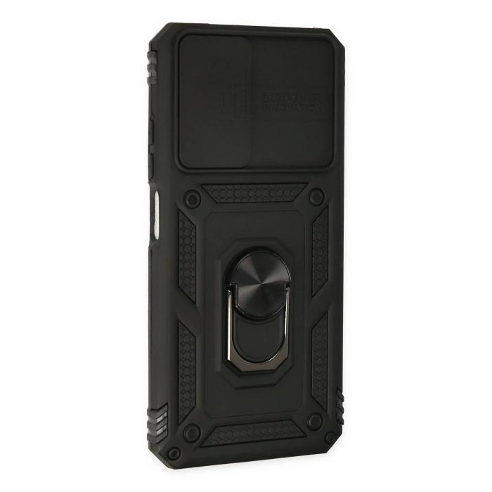 Xiaomi Redmi Note 11 Kılıf Pars Lens Yüzüklü Silikon - Siyah