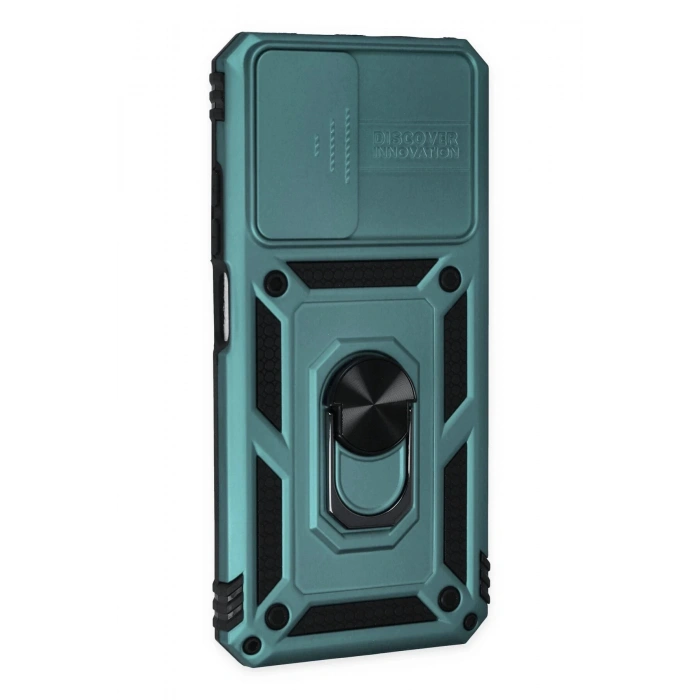 Xiaomi Redmi Note 11 Kılıf Pars Lens Yüzüklü Silikon - Yeşil