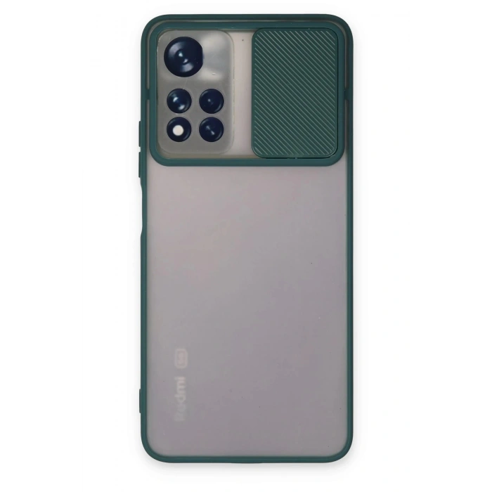 Xiaomi Redmi Note 11 Pro Plus 5G Kılıf Palm Buzlu Kamera Sürgülü Silikon - Yeşil