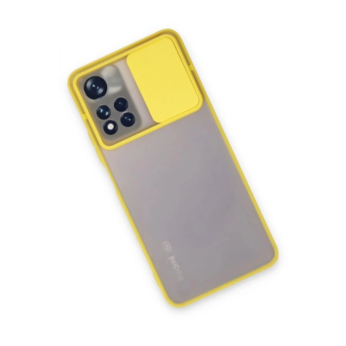 Xiaomi Redmi Note 11T Kılıf Palm Buzlu Kamera Sürgülü Silikon - Sarı