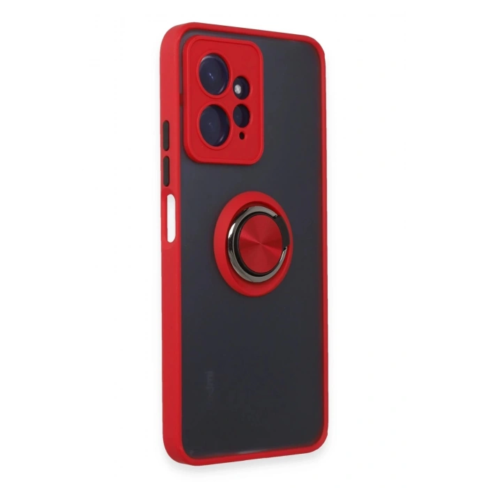 Xiaomi Redmi Note 12 4G Kılıf Montreal Yüzüklü Silikon Kapak - Kırmızı