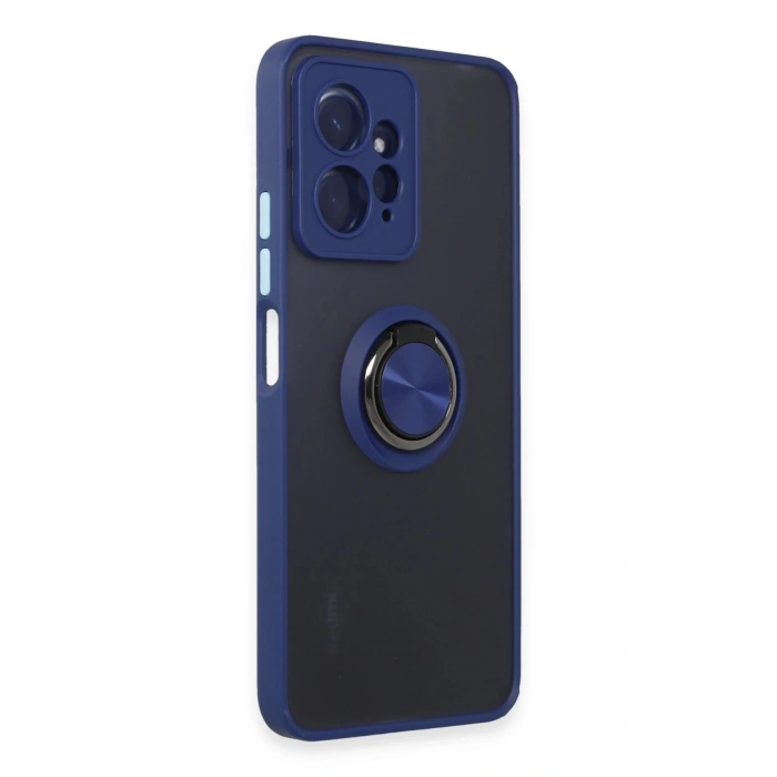 Xiaomi Redmi Note 12 4G Kılıf Montreal Yüzüklü Silikon Kapak - Lacivert