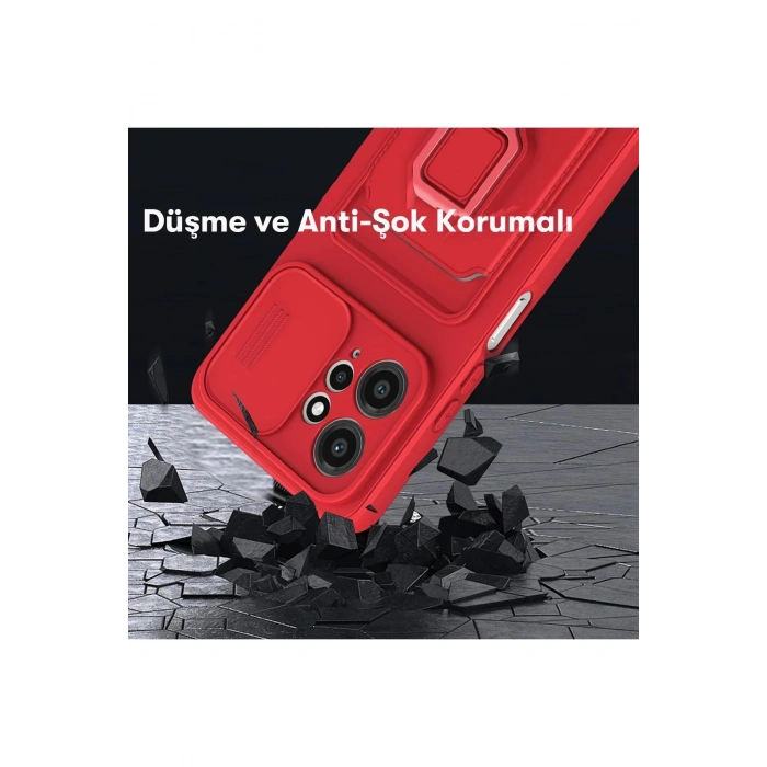 Xiaomi Redmi Note 12 4G Kılıf Zuma Kartvizitli Yüzüklü Silikon - Pembe