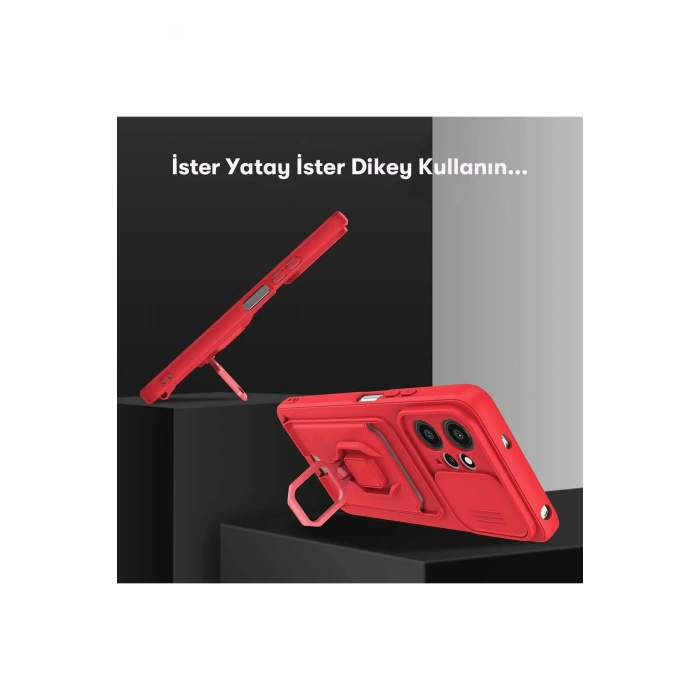 Xiaomi Redmi Note 12 4G Kılıf Zuma Kartvizitli Yüzüklü Silikon - Pembe