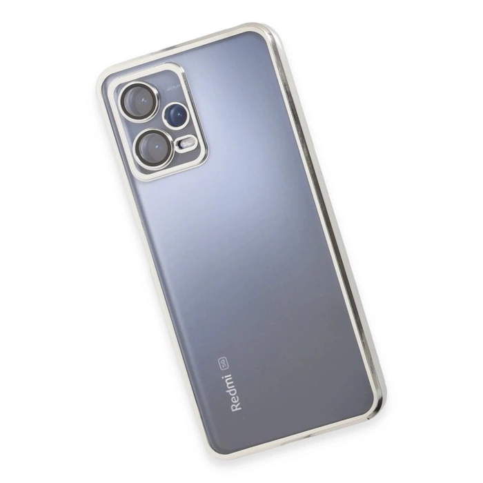 Xiaomi Redmi Note 12 5G Kılıf Lensli Silikon - Gümüş