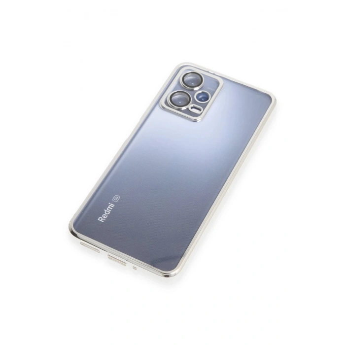 Xiaomi Redmi Note 12 5G Kılıf Lensli Silikon - Gümüş