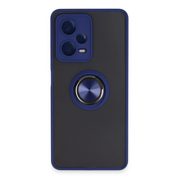 Xiaomi Redmi Note 12 5G Kılıf Montreal Yüzüklü Silikon Kapak - Lacivert