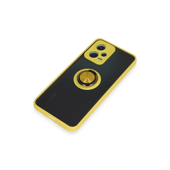 Xiaomi Redmi Note 12 5G Kılıf Montreal Yüzüklü Silikon Kapak - Sarı