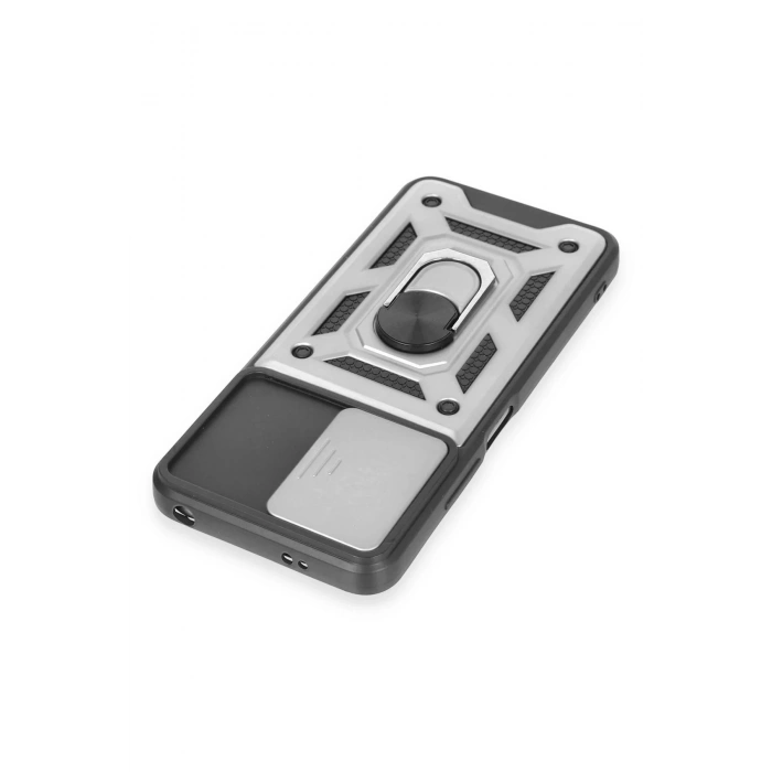 Xiaomi Redmi Note 12 5G Kılıf Pars Lens Yüzüklü Silikon - Gümüş