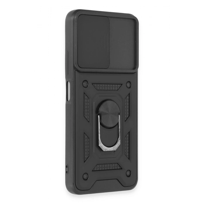 Xiaomi Redmi Note 12 5G Kılıf Pars Lens Yüzüklü Silikon - Siyah