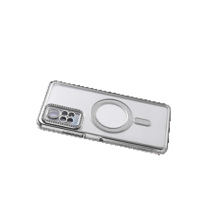 Xiaomi Redmi Note 12 Pro 4G Joke Simli Magneticsafe Kılıf - Gümüş