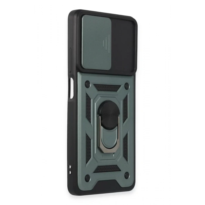 Xiaomi Redmi Note 12 Pro 5G Kılıf Pars Lens Yüzüklü Silikon - Yeşil