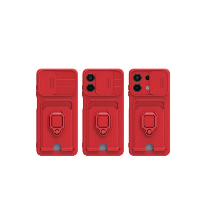 Xiaomi Redmi Note 13 4G Kılıf Zuma Kartvizitli Yüzüklü Silikon - Lacivert