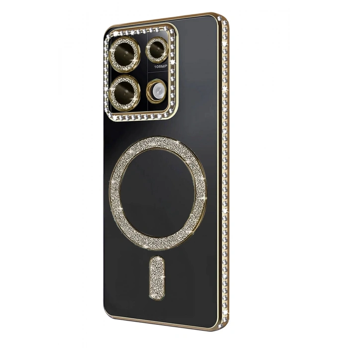 Xiaomi Redmi Note 13 Pro 4G Joke Simli Magneticsafe Kılıf - Gold