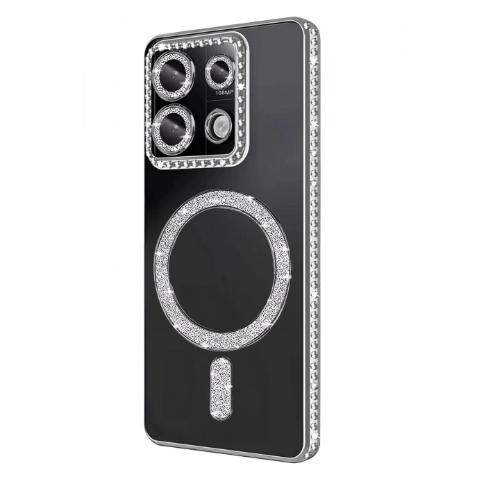 Xiaomi Redmi Note 13 Pro 4G Joke Simli Magneticsafe Kılıf - Gümüş