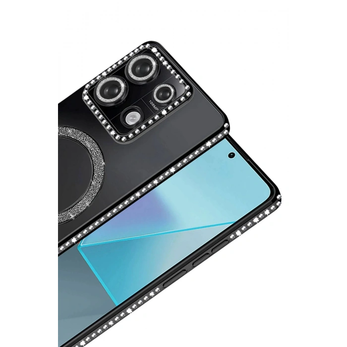 Xiaomi Redmi Note 13 Pro 4G Joke Simli Magneticsafe Kılıf - Siyah