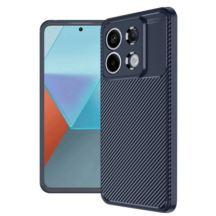 Xiaomi Redmi Note 13 Pro 4G Kılıf Auto Focus Karbon Kapak - Lacivert