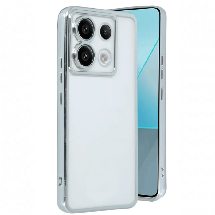 Xiaomi Redmi Note 13 Pro 4G Kılıf Razer Lensli Silikon - Gümüş