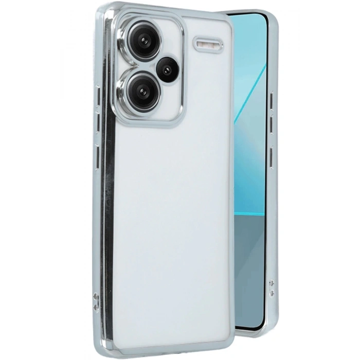 Xiaomi Redmi Note 13 Pro Plus Kılıf Lensli Silikon - Gümüş