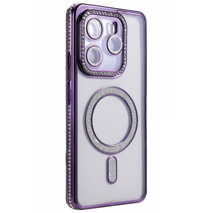 Xiaomi Redmi Note 14 4G Joke Simli Magneticsafe Kılıf - Derin Mor