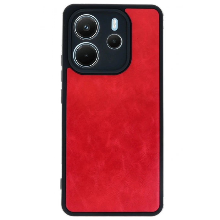 Xiaomi Redmi Note 14 4G Kılıf Aras Deri Kapak - Kırmızı