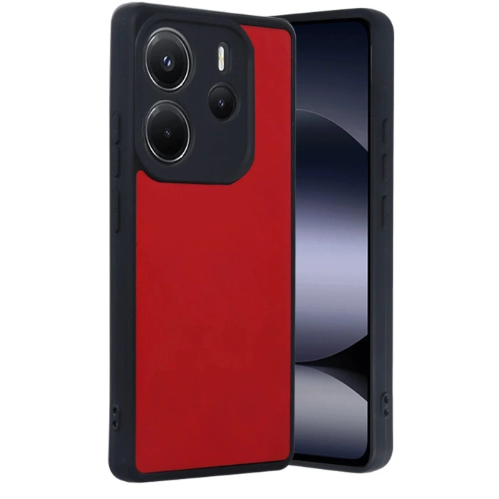 Xiaomi Redmi Note 14 4G Kılıf Aras Deri Kapak - Kırmızı