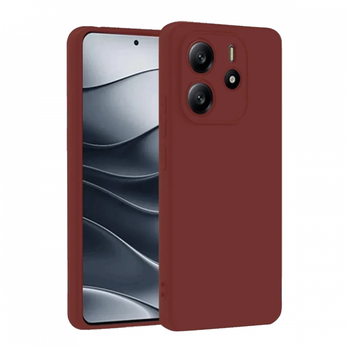 Xiaomi Redmi Note 14 4G Kılıf First Silikon - Bordo