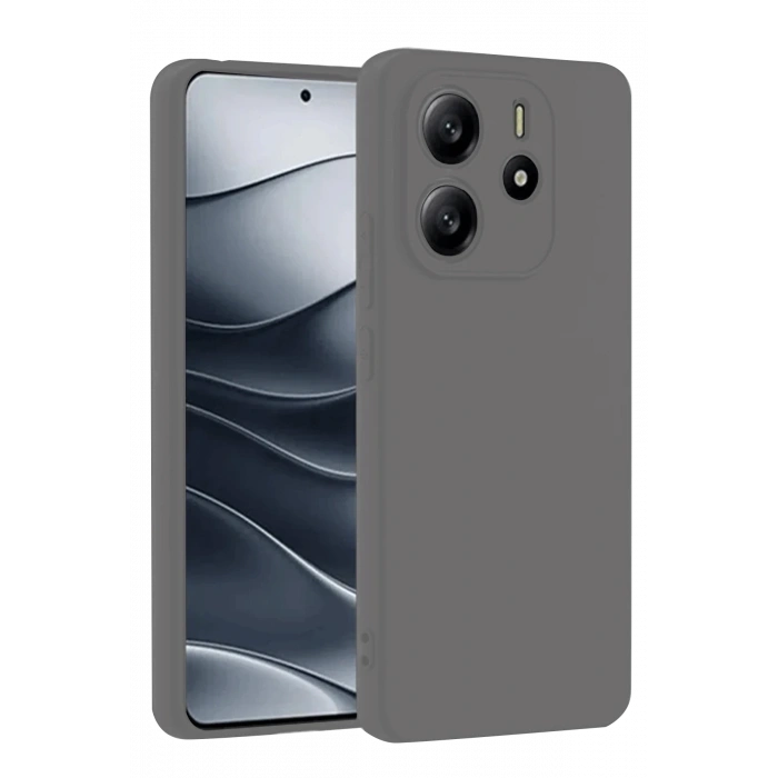 Xiaomi Redmi Note 14 4G Kılıf First Silikon - Gri