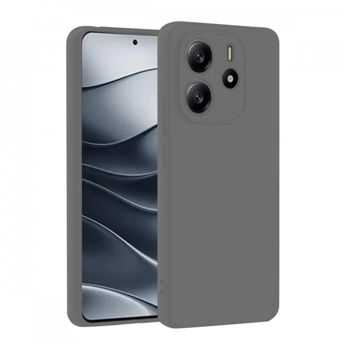 Xiaomi Redmi Note 14 4G Kılıf First Silikon - Gri