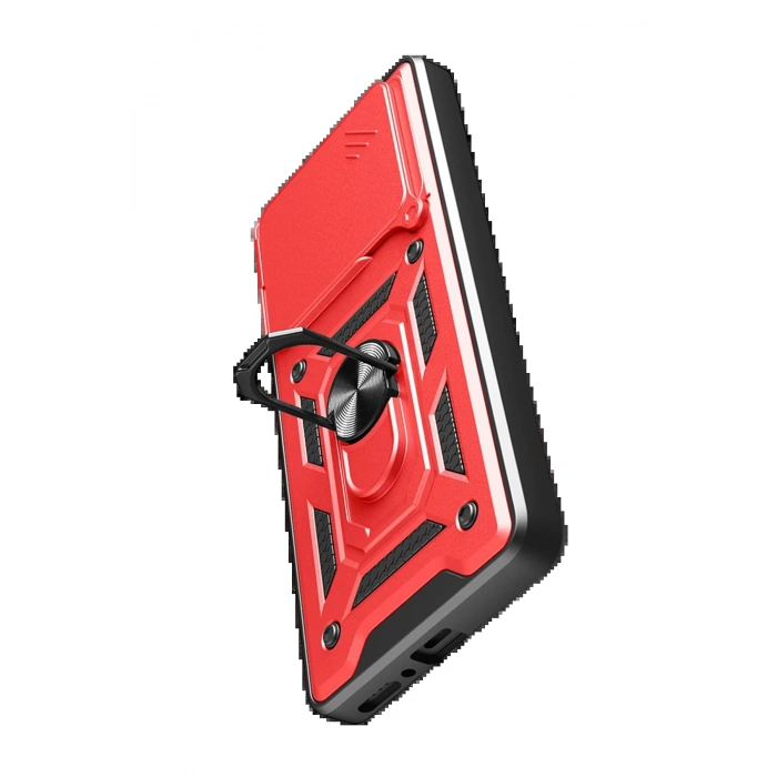 Xiaomi Redmi Note 14 4G Pars Lens Yüzüklü Silikon - Kırmızı