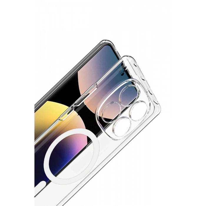 Xiaomi Redmi Note 14 Pro 4G Combo Sert Şeffaf Magsafe Kapak - Şeffaf