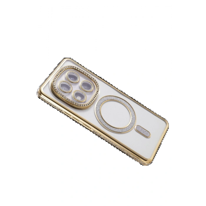 Xiaomi Redmi Note 14 Pro 4G Joke Simli Magneticsafe Kılıf - Gold