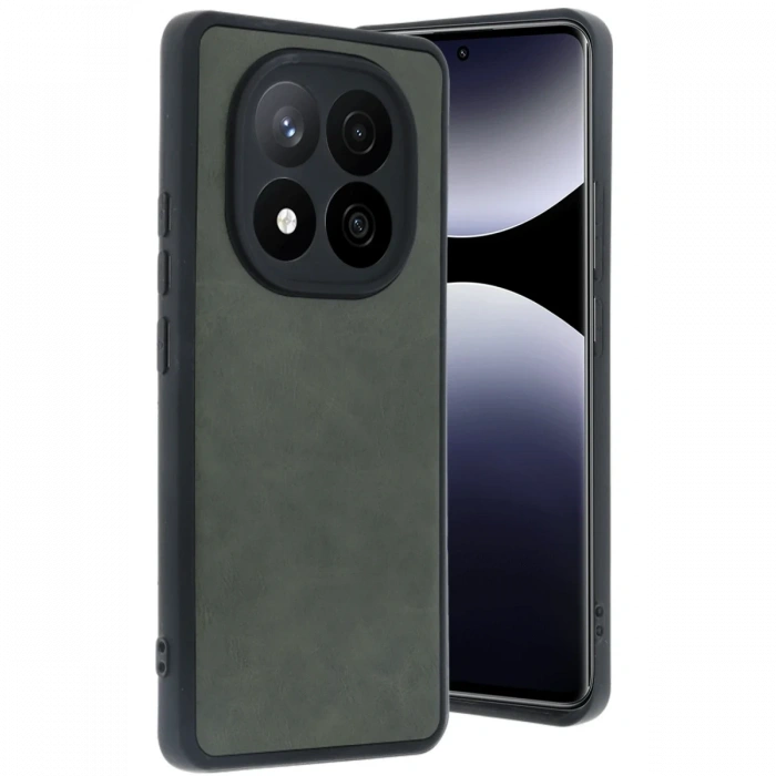 Xiaomi Redmi Note 14 Pro 4G Kılıf Aras Deri Kapak - Koyu Yeşil