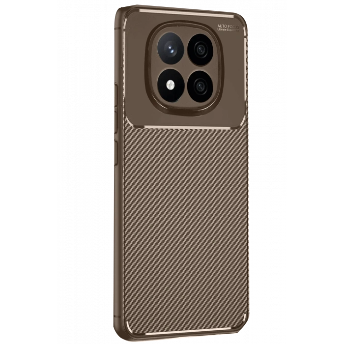 Xiaomi Redmi Note 14 Pro 4G Kılıf Auto Focus Karbon Kapak - Kahverengi
