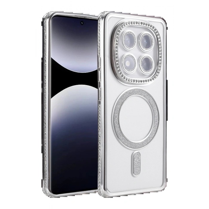 Xiaomi Redmi Note 14 Pro 5G Joke Simli Magneticsafe Kılıf - Gümüş