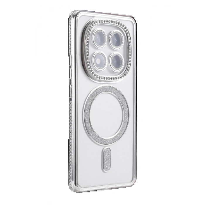 Xiaomi Redmi Note 14 Pro 5G Joke Simli Magneticsafe Kılıf - Gümüş